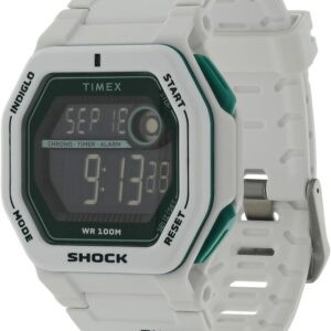 Timex Men’s Command Encounter 45mm Watch – White Strap Digital Neg Display Dial