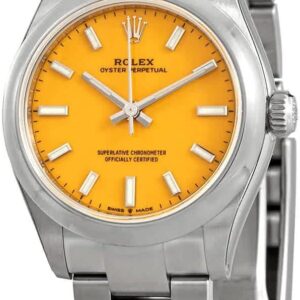 Rolex Oyster Perpetual 31 Automatic Chronometer Yellow Dial Ladies Watch