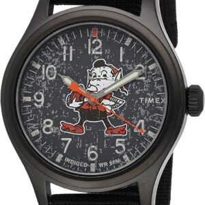 Timex Men’s NFL Scout 40mm Watch – Cleveland Browns with Black Fabric Strap