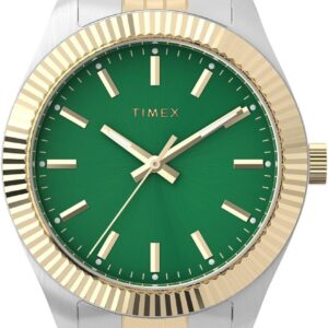 Timex Women’s Legacy 36mm Watch – Two-Tone Bracelet, Green Dial, Gold-Tone Case