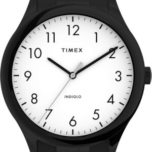 Timex Men’s Modern Easy Reader 40mm Watch – Black Case White Dial