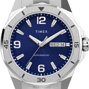 Timex Men’s Essex 46mm Watch – Black Link Bracelet Black Dial Silver-Tone Case