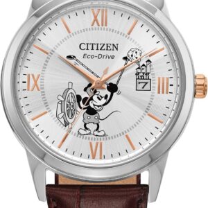 Citizen Eco-Drive Disney Steamboat Willie Mickey Mouse Stainless Steel Case Watch