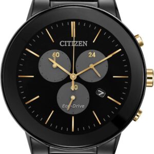 Citizen Men’s Eco-Drive Modern Axiom Chronograph Watch in Black Ion Plated Stainless Steel