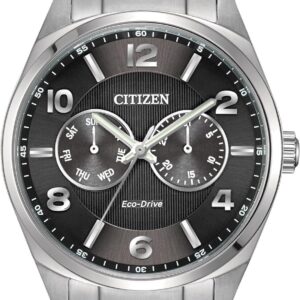 Citizen Men’s Eco-Drive Corso Classic Watch in Stainless Steel, Black Dial