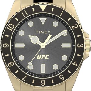 Timex UFC Men’s Debut 42mm Watch – Gold-Tone Strap Black Dial Gold-Tone Case