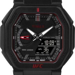 Timex TW2V55200JR UFC Men’s Colossus 45 mm Watch – Black Strap – Black Dial