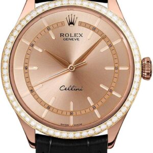 Rolex Cellini Pink Dial Automatic Men’s 18kt Everose Gold Watch 50705RBR