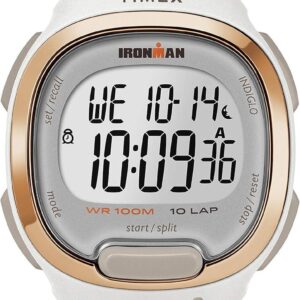Timex Women’s Ironman Transit 33mm Watch – White & Rose Gold-Tone with Silicone Strap