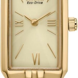 Citizen Ladies’ Eco-Drive Classic Dress Corso Gold Tone Stainless Steel Rectangle Watch