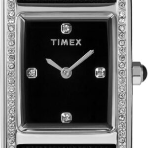 Timex Women’s Hailey 24mm Watch – Black Strap Black Dial Silver-Tone Case