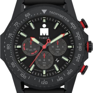 Timex Men’s Ironman Triathlon Adrenaline 48mm Watch – Black Strap, Black Dial, Black Case