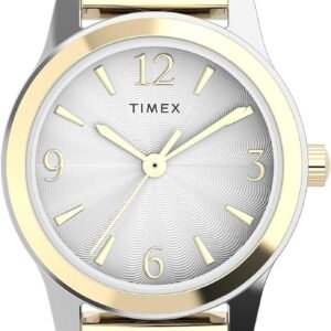 Timex Women’s Fashion Stretch Bangles 25mm Watch – Two-Tone Elegance