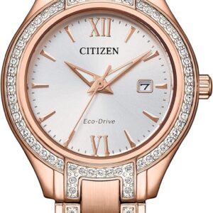 Citizen Ladies Classic Crystal Eco-Drive Rose Gold Stainless Steel Watch