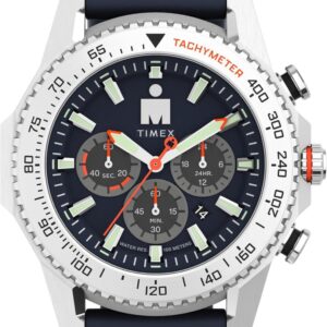 Timex Men’s Ironman Triathlon Adrenaline 48mm Watch – Blue Strap Blue Dial Silver-Tone Case