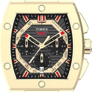 Timex UFC Men’s Beast 51mm Watch – Black Strap Black Dial Gold-Tone Case