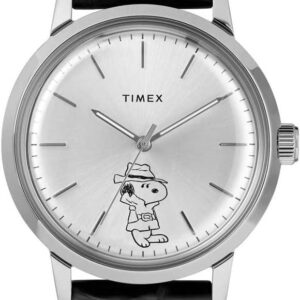 Timex 40mm Marlin® Automatic X Peanuts Featuring Snoopy Secret Agent Leather Strap Watch