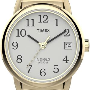 Timex Women’s Easy Reader 25mm Watch – Gold-Tone Case White Dial