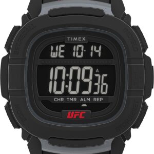 Timex UFC Men’s Shockxl 47mm Watch – Black Strap Digital Dial Black Case