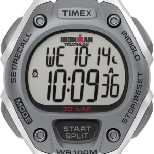 Timex Women’s T5K515 Ironman Classic 30 Mid-Size White/Silver-Tone Resin Strap Watch