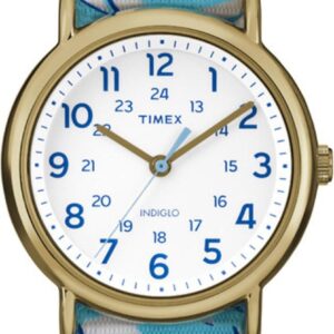 Timex Women’s ‘Weekender Preppy Floral’ Quartz Brass and Nylon Casual Watch
