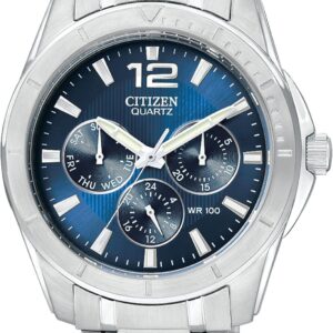 Citizen Quartz Men’s Watch, Stainless Steel, Classic, Silver-Tone (Model: AG8300-52L)