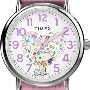 Timex x Peanuts Women’s Weekender in Bloom 31mm Watch – Pink Strap White Dial