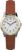 Timex Women’s Essex Avenue 25mm Watch – Two-Tone Case White Dial with Brown Leather Strap