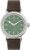 Timex Men’s Standard 40mm Watch – Brown Strap Green Dial Silver-Tone Case