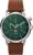 Timex Men’s Marlin Moon Phase 40mm Watch – Brown Strap Green Dial Stainless Steel Case