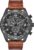 Citizen Men’s Eco-Drive Weekender Chronograph Watch in Black IP Stainless Steel with Brown Leather Strap