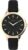Timex Women’s Peyton 36mm Watch – Gold-Tone Case Black Dial with Black Genuine Leather Strap