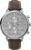 Timex Men’s Chicago Chronograph 45mm Watch β Silver-Tone Dial & Case with Dark Brown Leather Strap