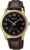 Casio MTP-V001GL-1B Men’s Gold Tone Leather Band Easy Reader Black Dial Watch