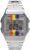 Timex T80 34mm Watch – Silver-Tone with Pride Rainbow & Stainless Steel Bracelet