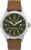 Timex Men’s Expedition Scout 40mm Watch β Silver-Tone Case Green Dial with Brown Leather Strap