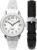 Timex Women’s Easy Reader 25mm Watch Box Set β Silver-Tone Case White Dial with Tapered Expansion Band + Black Leather Strap