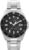 Timex Men’s Trend 42 mm Watch, Silver-Tone Stainless Steel Bracelet Black Dial
