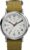 Timex Unisex Weekender 38mm Watch β Silver-Tone Case White Dial with Olive Fabric Slip-Thru Strap
