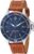 Timex Men’s TW4B15000 Expedition Ranger Solar Tan/Blue/Orange Accent Leather Strap Watch