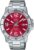 Casio Gents Watch Red Dial Silver Band
