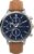 Timex Men’s Chicago Chronograph 45mm Watch – Blue Dial Two-Tone Case with Brown Leather Strap